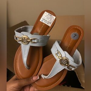 Tommy Hilfiger Light Blue Leather Sandals – Size 7